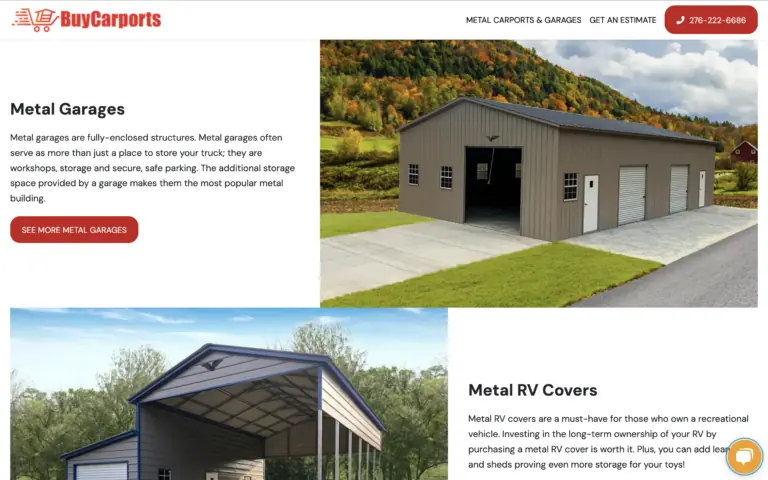 Buycarports new website